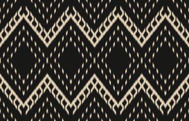 Geometrik etnik oryantal ikat kusursuz desenli renk doğulu. Aztek süsü izi. Arkaplan, perde, halı, duvar kağıdı, giysi, ambalaj, Batik, vektör illüstrasyonu için tasarım.