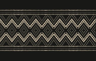Geometrik etnik oryantal ikat kusursuz desenli renk doğulu. Aztek süsü izi. Arkaplan, perde, halı, duvar kağıdı, giysi, ambalaj, Batik, vektör illüstrasyonu için tasarım.