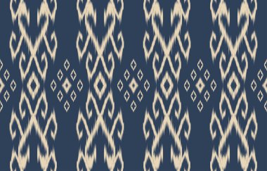 Geometrik etnik oryantal ikat kusursuz desenli renk doğulu. Aztek süsü izi. Arkaplan, perde, halı, duvar kağıdı, giysi, ambalaj, Batik, vektör illüstrasyonu için tasarım.