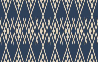 Geometrik etnik oryantal ikat kusursuz desenli renk doğulu. Aztek süsü izi. Arkaplan, perde, halı, duvar kağıdı, giysi, ambalaj, Batik, vektör illüstrasyonu için tasarım.