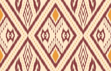 Geometrik etnik oryantal ikat kusursuz desenli renk doğulu. Aztek süsü izi. Arkaplan, perde, halı, duvar kağıdı, giysi, ambalaj, Batik, vektör illüstrasyonu için tasarım.