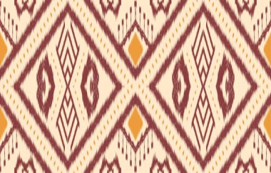 Geometrik etnik oryantal ikat kusursuz desenli renk doğulu. Aztek süsü izi. Arkaplan, perde, halı, duvar kağıdı, giysi, ambalaj, Batik, vektör illüstrasyonu için tasarım.