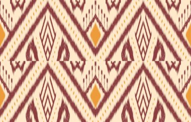 Geometrik etnik oryantal ikat kusursuz desenli renk doğulu. Aztek süsü izi. Arkaplan, perde, halı, duvar kağıdı, giysi, ambalaj, Batik, vektör illüstrasyonu için tasarım.