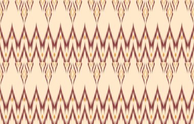 Geometrik etnik oryantal ikat kusursuz desenli renk doğulu. Aztek süsü izi. Arkaplan, perde, halı, duvar kağıdı, giysi, ambalaj, Batik, vektör illüstrasyonu için tasarım.