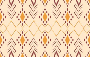 Geometrik etnik oryantal ikat kusursuz desenli renk doğulu. Aztek süsü izi. Arkaplan, perde, halı, duvar kağıdı, giysi, ambalaj, Batik, vektör illüstrasyonu için tasarım.