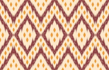Geometrik etnik oryantal ikat kusursuz desenli renk doğulu. Aztek süsü izi. Arkaplan, perde, halı, duvar kağıdı, giysi, ambalaj, Batik, vektör illüstrasyonu için tasarım.
