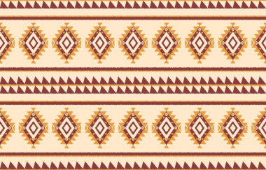Geometrik etnik oryantal ikat kusursuz desenli renk doğulu. Aztek süsü izi. Arkaplan, perde, halı, duvar kağıdı, giysi, ambalaj, Batik, vektör illüstrasyonu için tasarım.