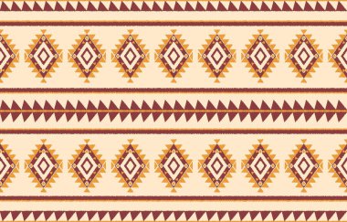 Geometrik etnik oryantal ikat kusursuz desenli renk doğulu. Aztek süsü izi. Arkaplan, perde, halı, duvar kağıdı, giysi, ambalaj, Batik, vektör illüstrasyonu için tasarım.