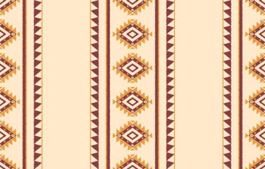 Geometrik etnik oryantal ikat kusursuz desenli renk doğulu. Aztek süsü izi. Arkaplan, perde, halı, duvar kağıdı, giysi, ambalaj, Batik, vektör illüstrasyonu için tasarım.