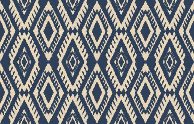 Geometrik etnik oryantal ikat kusursuz desenli renk doğulu. Aztek süsü izi. Arkaplan, perde, halı, duvar kağıdı, giysi, ambalaj, Batik, vektör illüstrasyonu için tasarım.