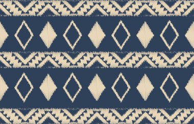 Geometrik etnik oryantal ikat kusursuz desenli renk doğulu. Aztek süsü izi. Arkaplan, perde, halı, duvar kağıdı, giysi, ambalaj, Batik, vektör illüstrasyonu için tasarım.