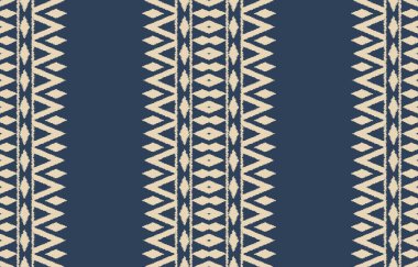 Geometrik etnik oryantal ikat kusursuz desenli renk doğulu. Aztek süsü izi. Arkaplan, perde, halı, duvar kağıdı, giysi, ambalaj, Batik, vektör illüstrasyonu için tasarım.