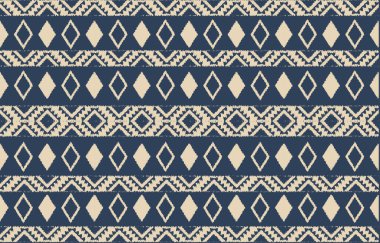 Geometrik etnik oryantal ikat kusursuz desenli renk doğulu. Aztek süsü izi. Arkaplan, perde, halı, duvar kağıdı, giysi, ambalaj, Batik, vektör illüstrasyonu için tasarım.