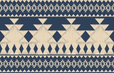 Geometrik etnik oryantal ikat kusursuz desenli renk doğulu. Aztek süsü izi. Arkaplan, perde, halı, duvar kağıdı, giysi, ambalaj, Batik, vektör illüstrasyonu için tasarım.