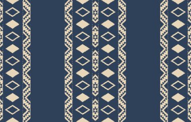 Geometrik etnik oryantal ikat kusursuz desenli renk doğulu. Aztek süsü izi. Arkaplan, perde, halı, duvar kağıdı, giysi, ambalaj, Batik, vektör illüstrasyonu için tasarım.