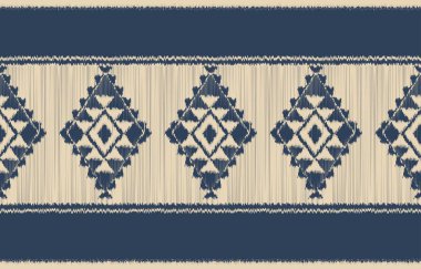 Geometrik etnik oryantal ikat kusursuz desenli renk doğulu. Aztek süsü izi. Arkaplan, perde, halı, duvar kağıdı, giysi, ambalaj, Batik, vektör illüstrasyonu için tasarım.