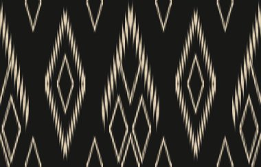 Geometrik etnik oryantal ikat kusursuz desenli renk doğulu. Aztek süsü izi. Arkaplan, perde, halı, duvar kağıdı, giysi, ambalaj, Batik, vektör illüstrasyonu için tasarım.