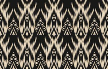 Geometrik etnik oryantal ikat kusursuz desenli renk doğulu. Aztek süsü izi. Arkaplan, perde, halı, duvar kağıdı, giysi, ambalaj, Batik, vektör illüstrasyonu için tasarım.
