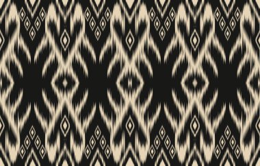 Geometrik etnik oryantal ikat kusursuz desenli renk doğulu. Aztek süsü izi. Arkaplan, perde, halı, duvar kağıdı, giysi, ambalaj, Batik, vektör illüstrasyonu için tasarım.