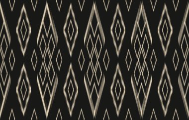 Geometrik etnik oryantal ikat kusursuz desenli renk doğulu. Aztek süsü izi. Arkaplan, perde, halı, duvar kağıdı, giysi, ambalaj, Batik, vektör illüstrasyonu için tasarım.
