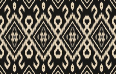 Geometrik etnik oryantal ikat kusursuz desenli renk doğulu. Aztek süsü izi. Arkaplan, perde, halı, duvar kağıdı, giysi, ambalaj, Batik, vektör illüstrasyonu için tasarım.