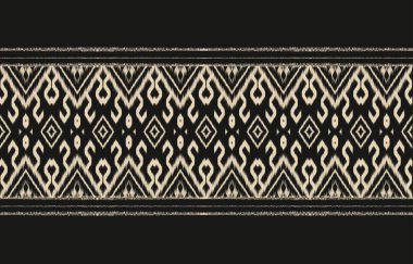 Geometrik etnik oryantal ikat kusursuz desenli renk doğulu. Aztek süsü izi. Arkaplan, perde, halı, duvar kağıdı, giysi, ambalaj, Batik, vektör illüstrasyonu için tasarım.