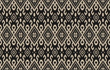Geometrik etnik oryantal ikat kusursuz desenli renk doğulu. Aztek süsü izi. Arkaplan, perde, halı, duvar kağıdı, giysi, ambalaj, Batik, vektör illüstrasyonu için tasarım.