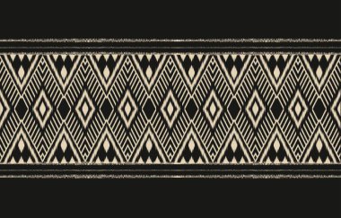 Geometrik etnik oryantal ikat kusursuz desenli renk doğulu. Aztek süsü izi. Arkaplan, perde, halı, duvar kağıdı, giysi, ambalaj, Batik, vektör illüstrasyonu için tasarım.