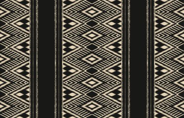 Geometrik etnik oryantal ikat kusursuz desenli renk doğulu. Aztek süsü izi. Arkaplan, perde, halı, duvar kağıdı, giysi, ambalaj, Batik, vektör illüstrasyonu için tasarım.