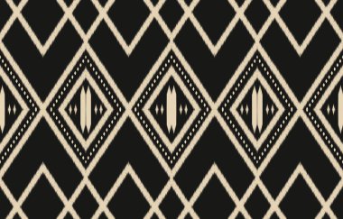 Geometrik etnik oryantal ikat kusursuz desenli renk doğulu. Aztek süsü izi. Arkaplan, perde, halı, duvar kağıdı, giysi, ambalaj, Batik, vektör illüstrasyonu için tasarım.