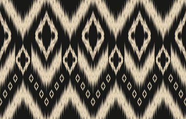 Geometrik etnik oryantal ikat kusursuz desenli renk doğulu. Aztek süsü izi. Arkaplan, perde, halı, duvar kağıdı, giysi, ambalaj, Batik, vektör illüstrasyonu için tasarım.