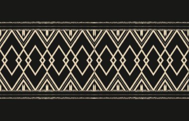 Geometrik etnik oryantal ikat kusursuz desenli renk doğulu. Aztek süsü izi. Arkaplan, perde, halı, duvar kağıdı, giysi, ambalaj, Batik, vektör illüstrasyonu için tasarım.