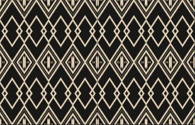 Geometrik etnik oryantal ikat kusursuz desenli renk doğulu. Aztek süsü izi. Arkaplan, perde, halı, duvar kağıdı, giysi, ambalaj, Batik, vektör illüstrasyonu için tasarım.