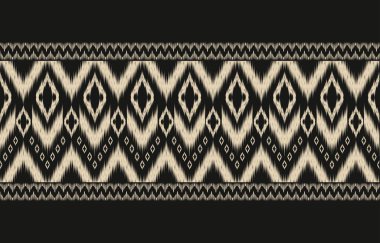 Geometrik etnik oryantal ikat kusursuz desenli renk doğulu. Aztek süsü izi. Arkaplan, perde, halı, duvar kağıdı, giysi, ambalaj, Batik, vektör illüstrasyonu için tasarım.