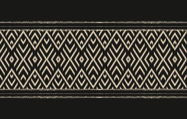 Geometrik etnik oryantal ikat kusursuz desenli renk doğulu. Aztek süsü izi. Arkaplan, perde, halı, duvar kağıdı, giysi, ambalaj, Batik, vektör illüstrasyonu için tasarım.