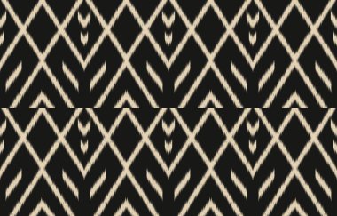 Geometrik etnik oryantal ikat kusursuz desenli renk doğulu. Aztek süsü izi. Arkaplan, perde, halı, duvar kağıdı, giysi, ambalaj, Batik, vektör illüstrasyonu için tasarım.