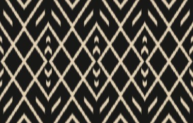 Geometrik etnik oryantal ikat kusursuz desenli renk doğulu. Aztek süsü izi. Arkaplan, perde, halı, duvar kağıdı, giysi, ambalaj, Batik, vektör illüstrasyonu için tasarım.