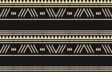 Geometrik etnik oryantal ikat kusursuz desenli renk doğulu. Aztek süsü izi. Arkaplan, perde, halı, duvar kağıdı, giysi, ambalaj, Batik, vektör illüstrasyonu için tasarım.