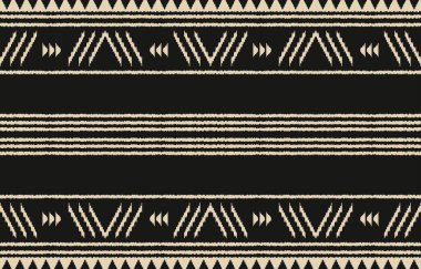 Geometrik etnik oryantal ikat kusursuz desenli renk doğulu. Aztek süsü izi. Arkaplan, perde, halı, duvar kağıdı, giysi, ambalaj, Batik, vektör illüstrasyonu için tasarım.