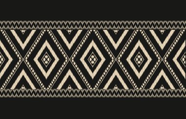 Geometrik etnik oryantal ikat kusursuz desenli renk doğulu. Aztek süsü izi. Arkaplan, perde, halı, duvar kağıdı, giysi, ambalaj, Batik, vektör illüstrasyonu için tasarım.