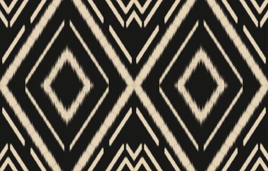 Geometrik etnik oryantal ikat kusursuz desenli renk doğulu. Aztek süsü izi. Arkaplan, perde, halı, duvar kağıdı, giysi, ambalaj, Batik, vektör illüstrasyonu için tasarım.