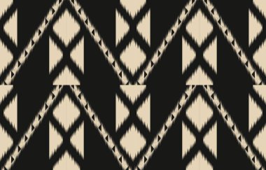 Geometrik etnik oryantal ikat kusursuz desenli renk doğulu. Aztek süsü izi. Arkaplan, perde, halı, duvar kağıdı, giysi, ambalaj, Batik, vektör illüstrasyonu için tasarım.