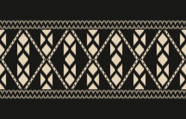 Geometrik etnik oryantal ikat kusursuz desenli renk doğulu. Aztek süsü izi. Arkaplan, perde, halı, duvar kağıdı, giysi, ambalaj, Batik, vektör illüstrasyonu için tasarım.