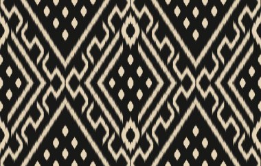 Geometrik etnik oryantal ikat kusursuz desenli renk doğulu. Aztek süsü izi. Arkaplan, perde, halı, duvar kağıdı, giysi, ambalaj, Batik, vektör illüstrasyonu için tasarım.