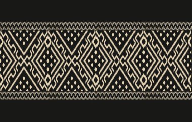 Geometrik etnik oryantal ikat kusursuz desenli renk doğulu. Aztek süsü izi. Arkaplan, perde, halı, duvar kağıdı, giysi, ambalaj, Batik, vektör illüstrasyonu için tasarım.