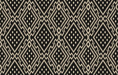 Geometrik etnik oryantal ikat kusursuz desenli renk doğulu. Aztek süsü izi. Arkaplan, perde, halı, duvar kağıdı, giysi, ambalaj, Batik, vektör illüstrasyonu için tasarım.