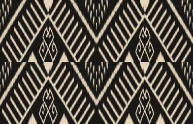 Geometrik etnik oryantal ikat kusursuz desenli renk doğulu. Aztek süsü izi. Arkaplan, perde, halı, duvar kağıdı, giysi, ambalaj, Batik, vektör illüstrasyonu için tasarım.
