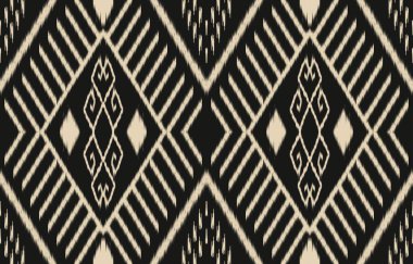 Geometrik etnik oryantal ikat kusursuz desenli renk doğulu. Aztek süsü izi. Arkaplan, perde, halı, duvar kağıdı, giysi, ambalaj, Batik, vektör illüstrasyonu için tasarım.