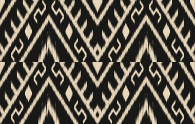Geometrik etnik oryantal ikat kusursuz desenli renk doğulu. Aztek süsü izi. Arkaplan, perde, halı, duvar kağıdı, giysi, ambalaj, Batik, vektör illüstrasyonu için tasarım.