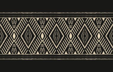 Geometrik etnik oryantal ikat kusursuz desenli renk doğulu. Aztek süsü izi. Arkaplan, perde, halı, duvar kağıdı, giysi, ambalaj, Batik, vektör illüstrasyonu için tasarım.